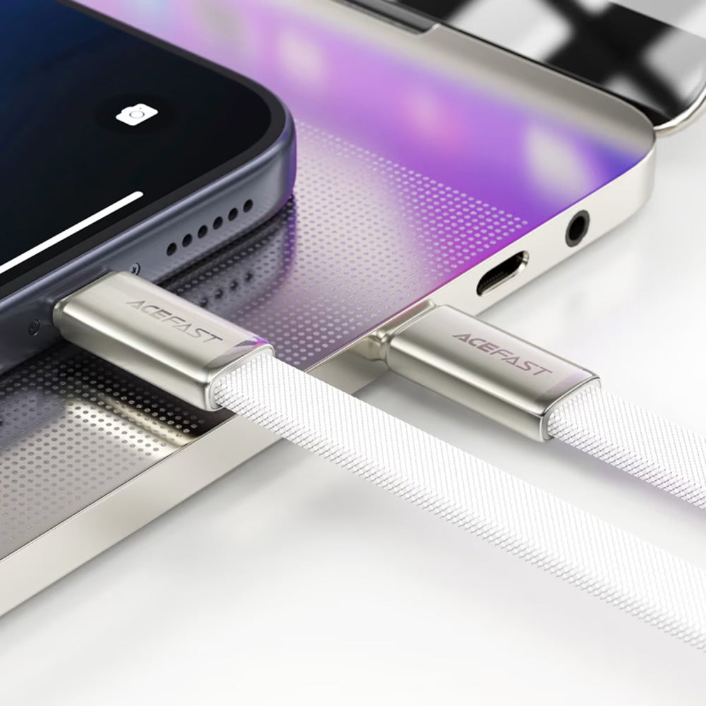 USB-C Data and Charging Cable - USB-C Acefast C24-03, 60W, 1.2m, White