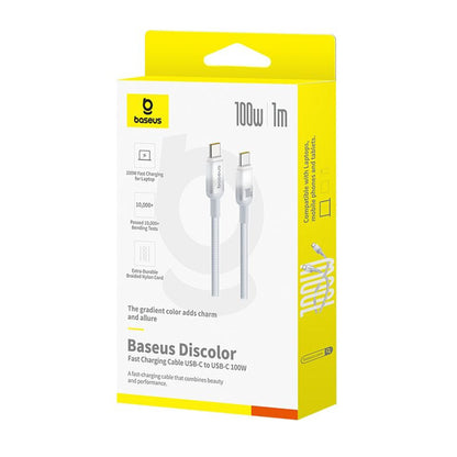 USB-C Data and Charging Cable - USB-C Baseus Discolor, 100W, 2m, Silver E0420800