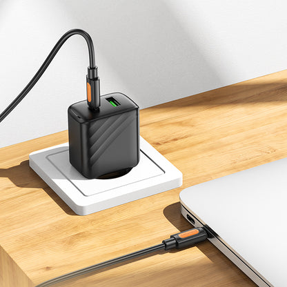 USB-C Data and Charging Cable - USB-C Borofone BX114 Silicone, 60W, 1m, Black