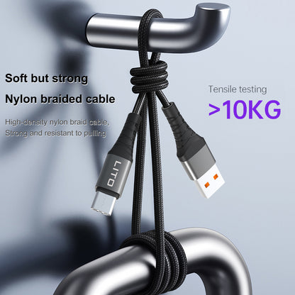 USB-C Data and Charging Cable - USB-C Lito LD08CC, 60W, 1m, Black