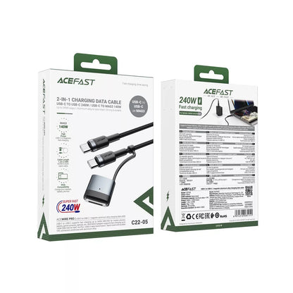 Acefast Charging Cable, USB-C to USB-C / MagSafe 3, 240W, 1.2m, Black