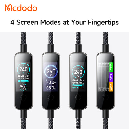 USB-C Data and Charging Cable - USB-C McDodo CA-8750 Display, 240W, 1.2m, Black