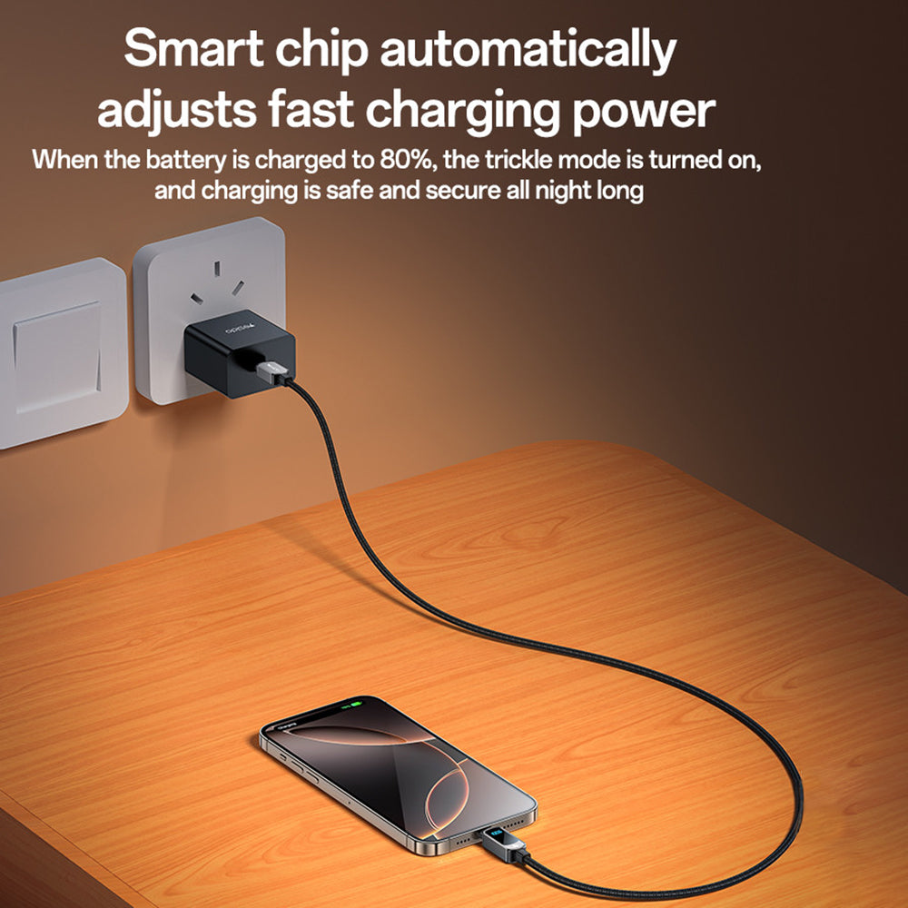 USB-C Data and Charging Cable - USB-C Yesido CA179 Display, 100W, 1.2m, Black