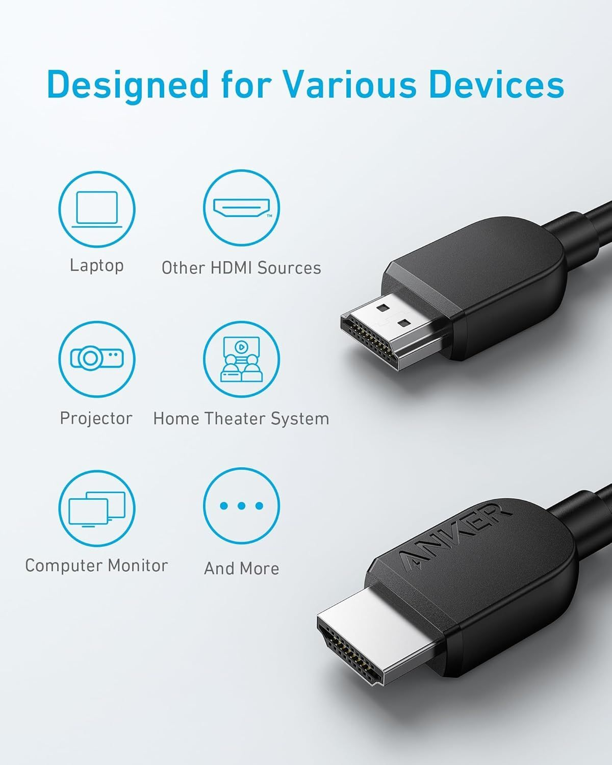 Anker Video Cable, HDMI - HDMI, 8K, 1.8m, Black A8742011