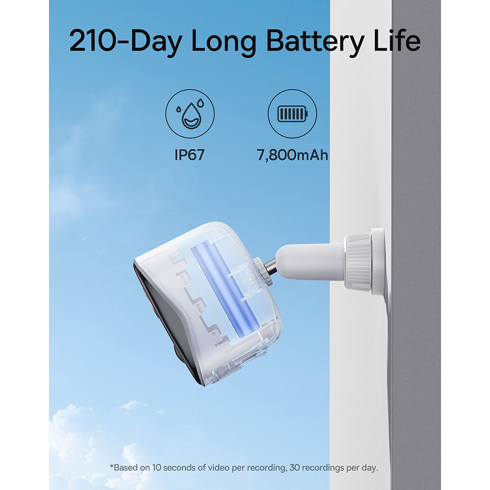 Baseus N1 Surveillance Camera, Wi-Fi, 2K, IP67, Outdoor, White S0TZ002130