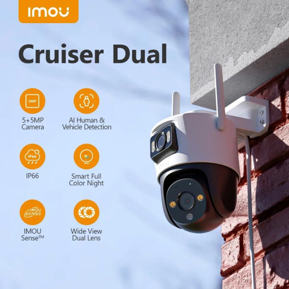Imou Cruiser Dual Surveillance Camera, Wi-Fi, 2.8K + 2.8K, IP66, Outdoor, White IPC-S7XP-10M0WED-0360B