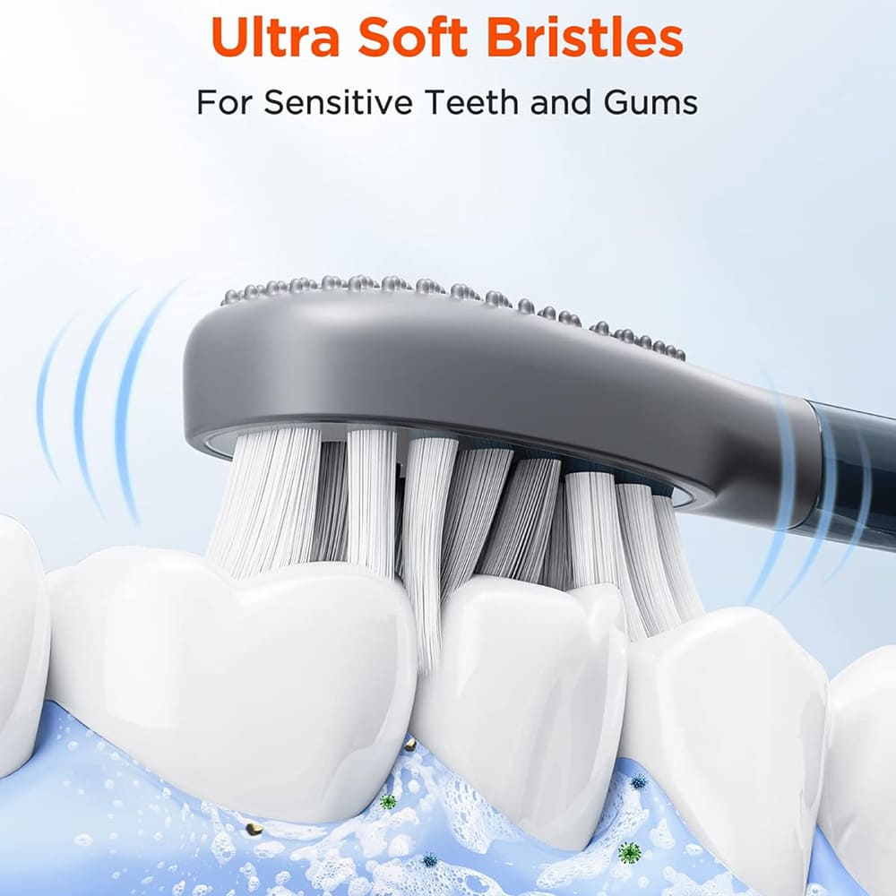 Gum Care Replacement Head for Bitvae S2 / S3 Electric Toothbrush, Set of 4, Black