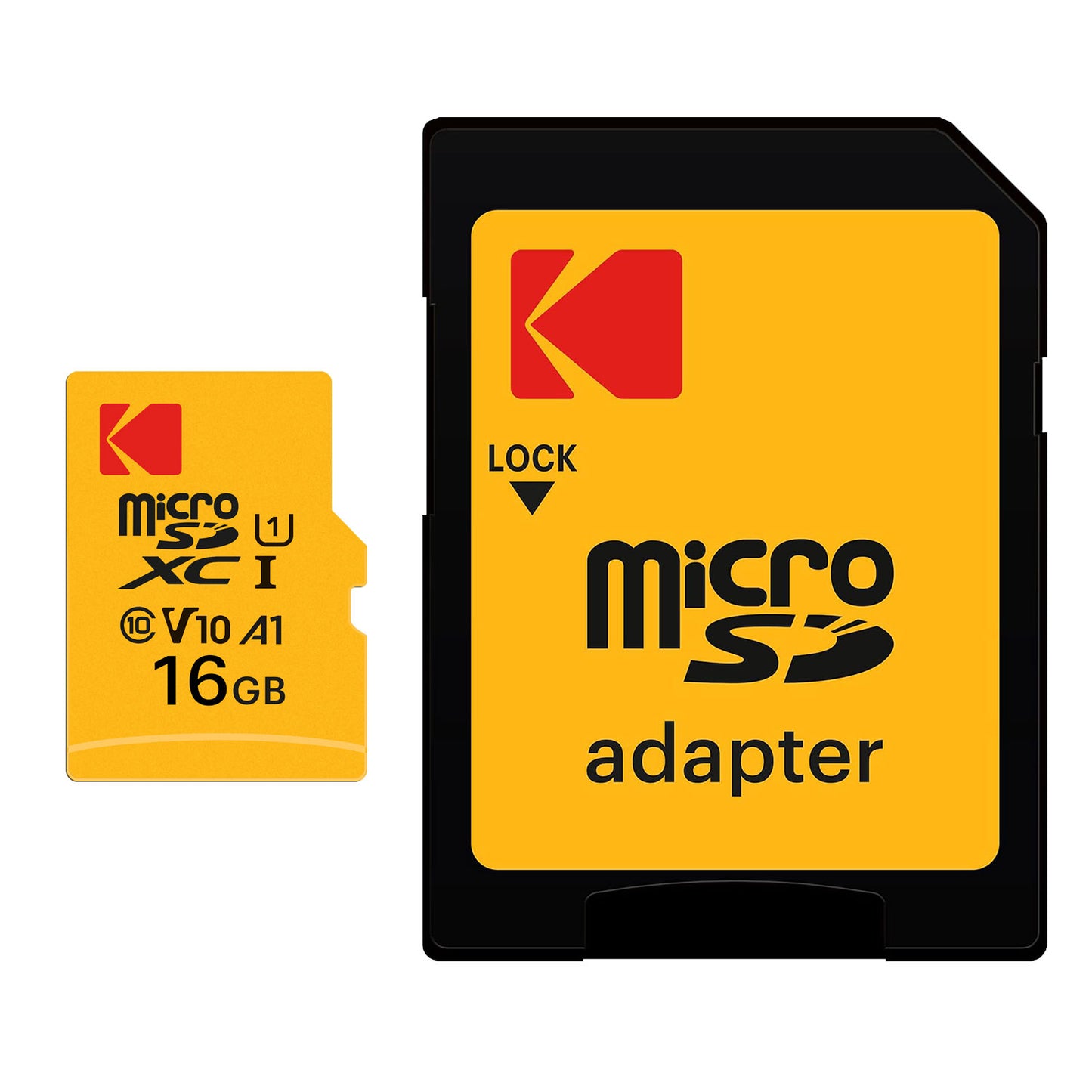 Kodak Premium Performance microSDHC Memory Card, 16Gb, Class 10 / UHS-1 U1, With Adapter EKMSDM16GHC10K