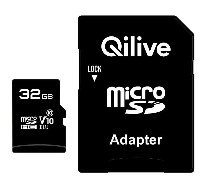 Qilive Android A1 microSDHC Memory Card, 32Gb, Class 10 / UHS-1 U3, With Adapter EKMSDM32GHC10U3QL2