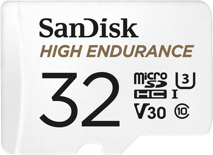SanDisk High Endurance microSDHC Memory Card, 32GB, Class 10 / UHS-1 U3, With Adapter SDSQQNR-032G-GN6IA
