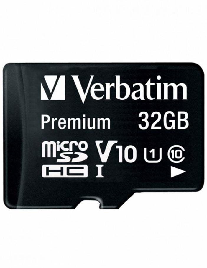 Verbatim microSDHC Memory Card, 32GB, Class 10 / UHS-1 U1, With Adapter