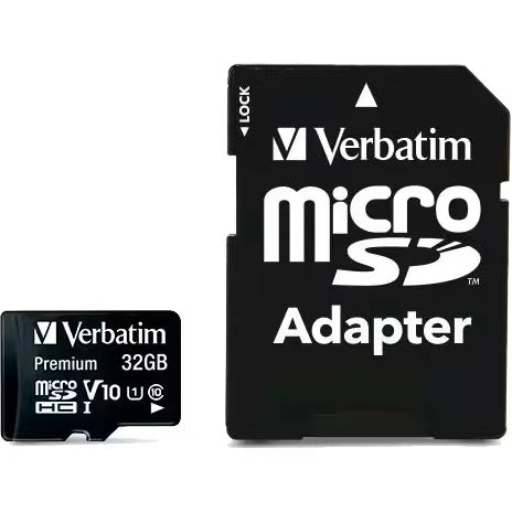 Verbatim microSDHC Memory Card, 32GB, Class 10 / UHS-1 U1, With Adapter