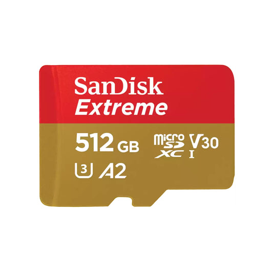 SanDisk Extreme microSDXC Memory Card, 512Gb, Class 10 / UHS-1 U3 SDSQXAV-512G-GN6MN