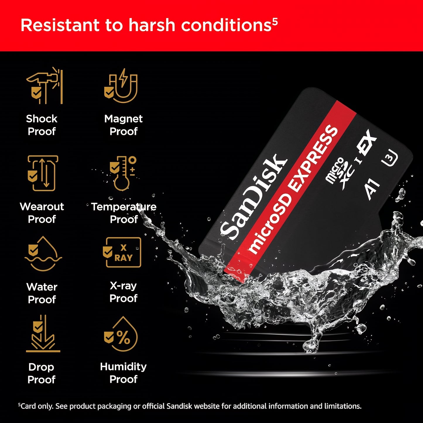 SanDisk Express microSDXC Memory Card, 128Gb, Class 10 / UHS-1 U3 SDSQXFN-128G-GN4NN