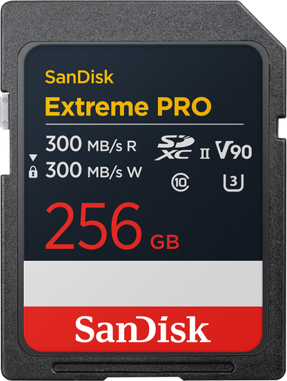 SDXC SanDisk Extreme Pro Memory Card, 256GB, Class 10 / UHS-2 U3 SDSDXDM-256G-GN4IN