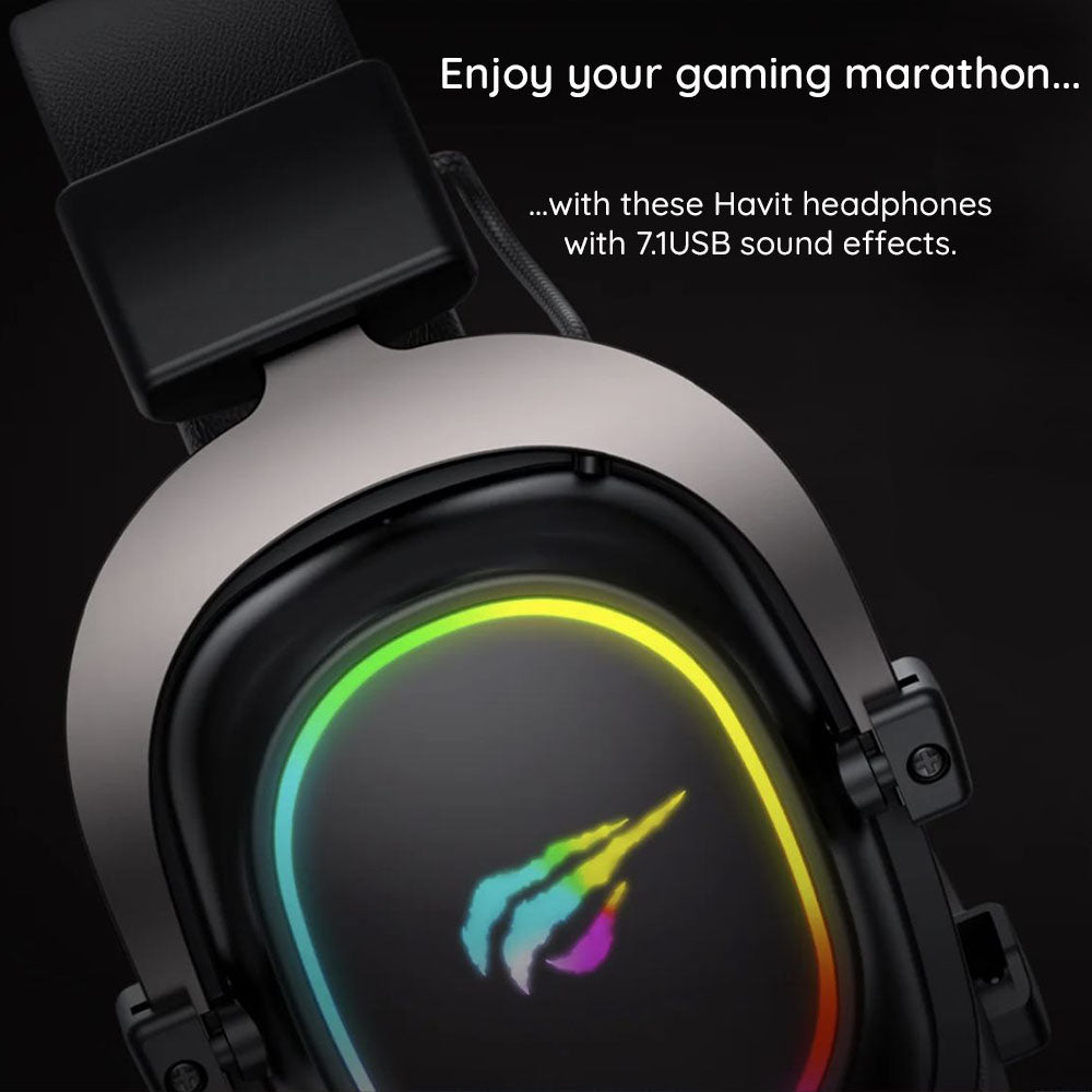 HAVIT H2002P 3.5mm Gaming Headphones, 2m, Black