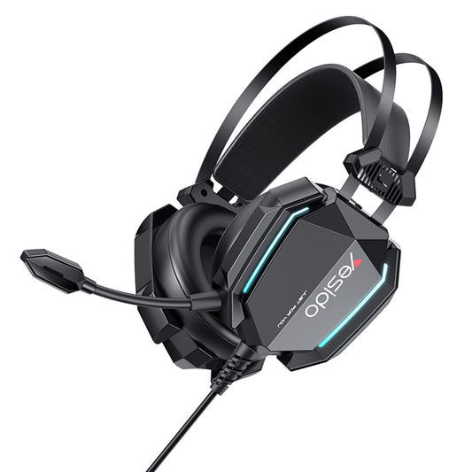 Gaming Headphones 3.5mm Yesido EK03, RGB, 2m, Black