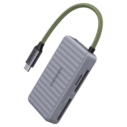 UGREEN 55886 USB-C Card Reader with Organizer, 2 x SD - microSD, Gray