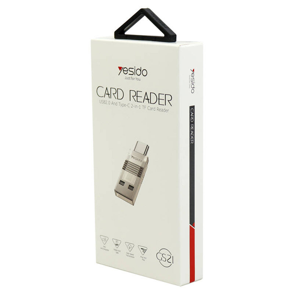 USB / USB-C Card Reader Yesido GS21, microSD, Transparent