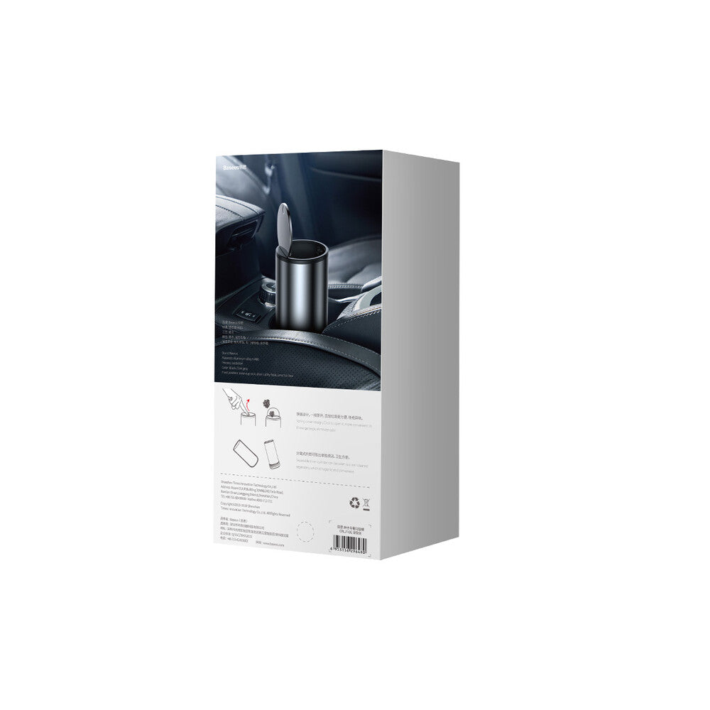 Baseus Gentleman Style Car Trash Can with 30 Bin Bags, Grey CRLJT-0G