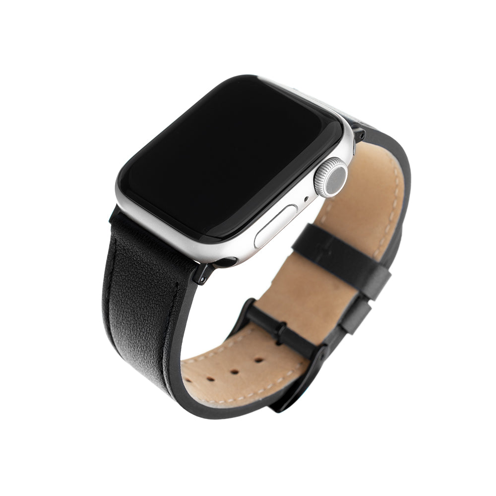 Fixed Leather Strap for Apple Watch 42mm / 41mm / 40mm / 38mm Series, Black