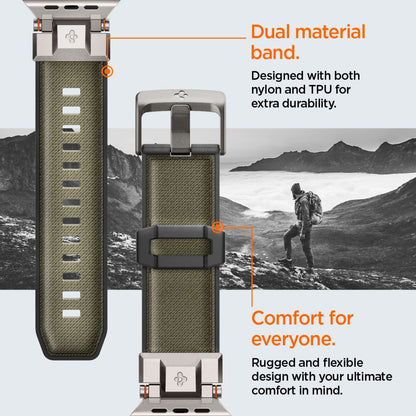 Spigen DuraPro Armor Strap for Apple Watch 49mm / 46mm / 45mm / 44mm / 42mm Series, Green