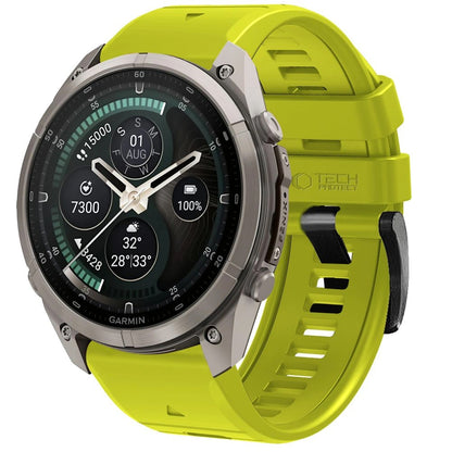Techsuit Silicone Strap for Garmin Fenix 5X / 5X Plus / 6X / 6X Pro / 7X / 8 / 8 Pro / 9 / 9 Pro, Green