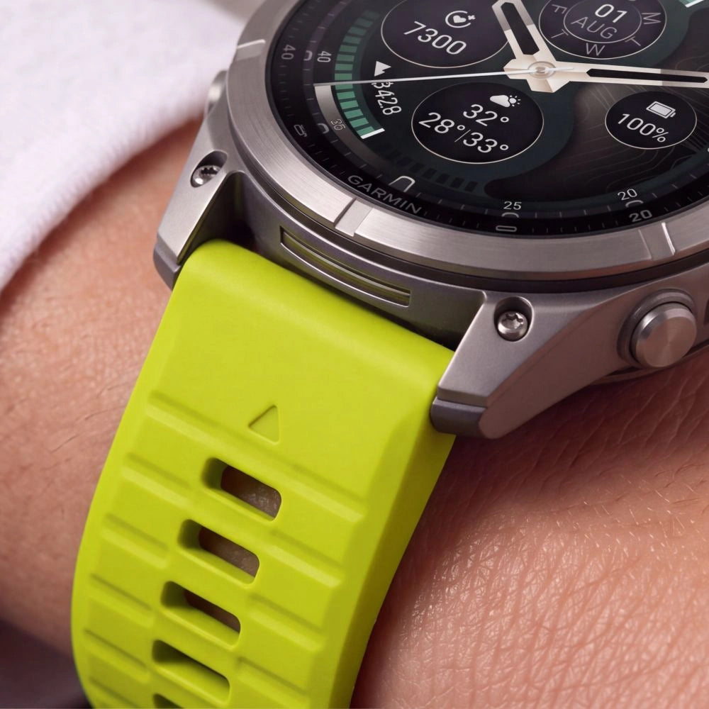 Techsuit Silicone Strap for Garmin Fenix 5X / 5X Plus / 6X / 6X Pro / 7X / 8 / 8 Pro / 9 / 9 Pro, Green