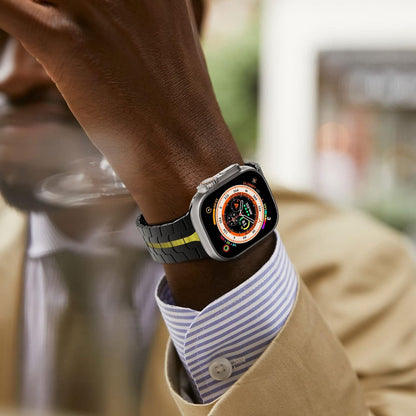 Techsuit W063 Strap for Apple Watch 49mm / 46mm / 45mm / 44mm / 42mm Series, Black Orange