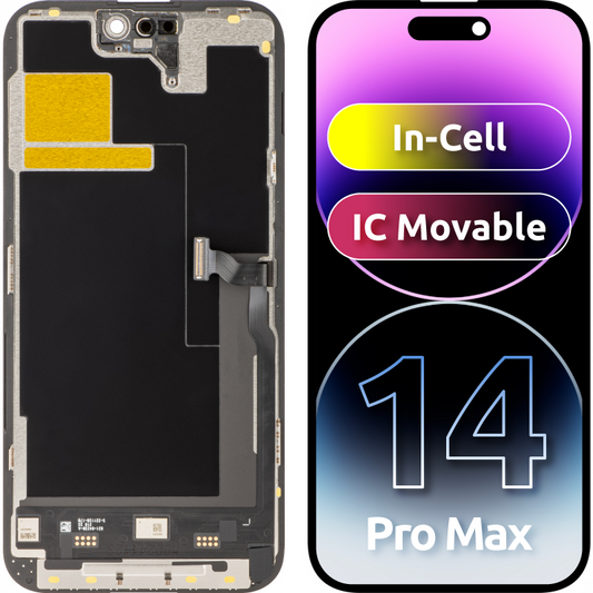 JK Touchscreen Display for Apple iPhone 14 Pro Max, with Frame, In-Cell IC Movable LCD Version, Black