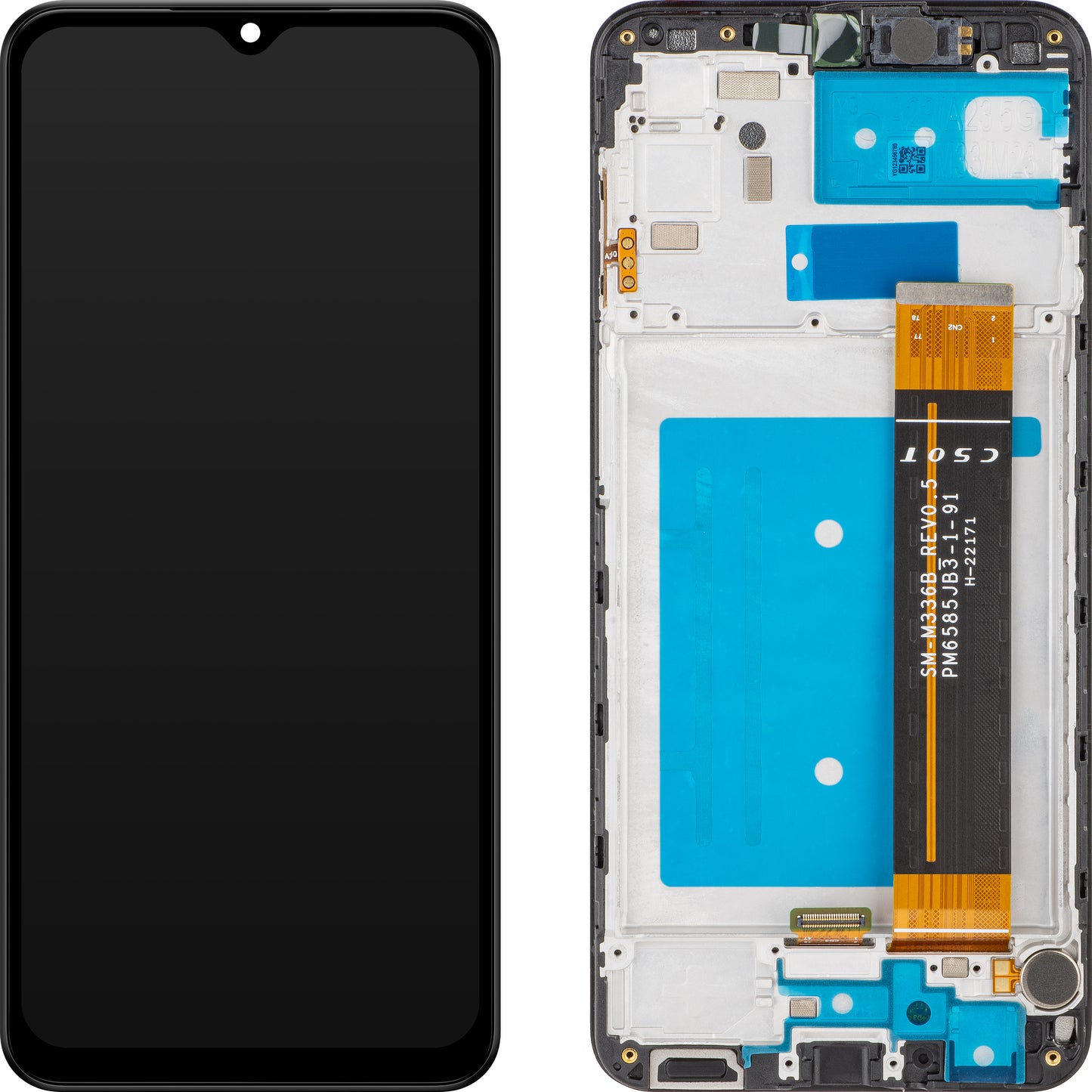MP Touchscreen Display compatible with Samsung Galaxy A23 A235, with Frame, Black, Refurbished