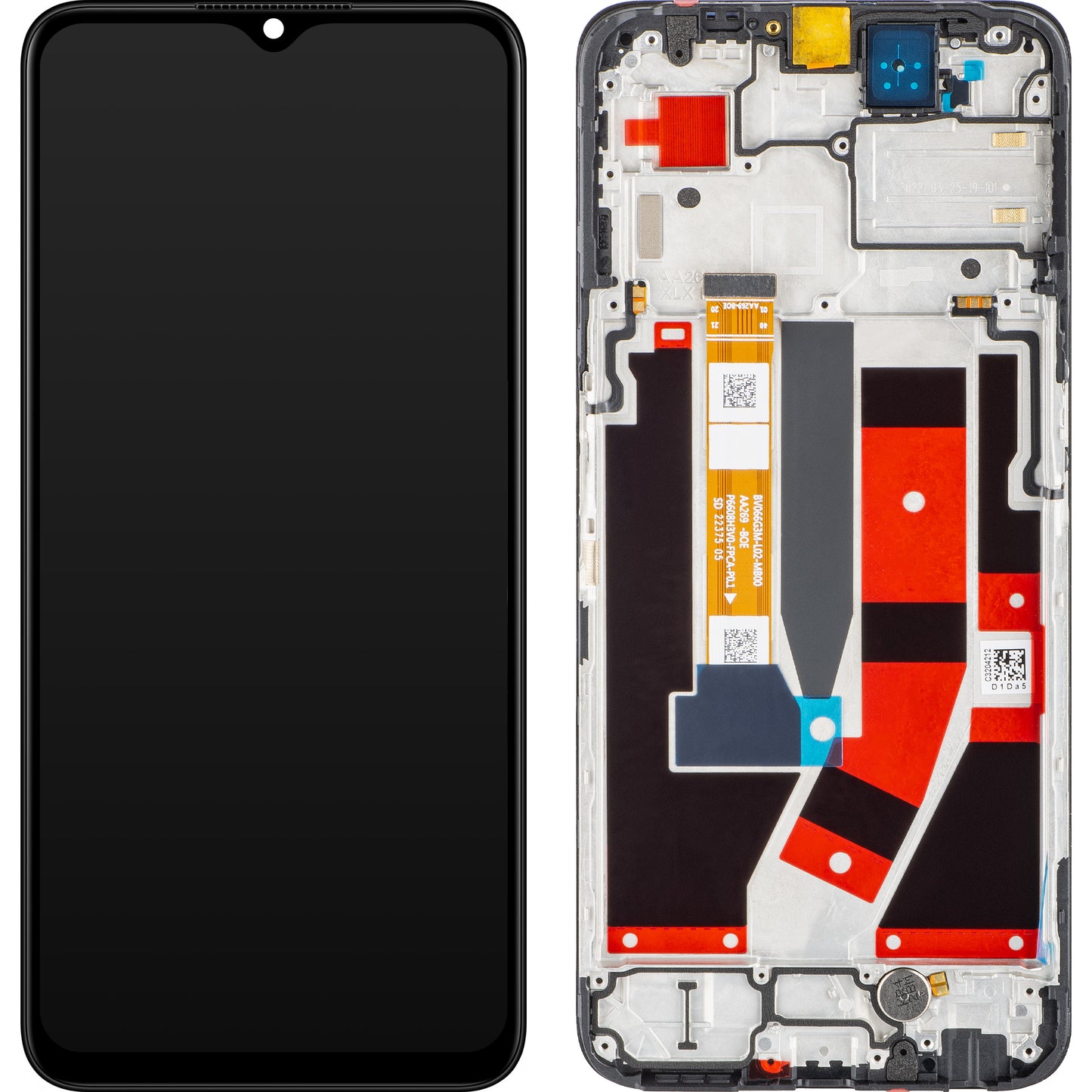 Oppo A77 5G Touchscreen Display, with Frame, Black, Refurbished 4130192
