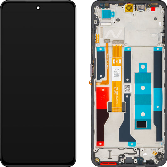 Realme C75 5G Display with Touchscreen, with Frame, Black, Service Pack 621029000535