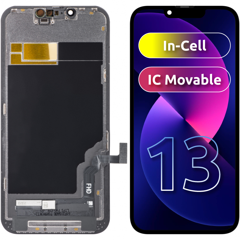 ZY Touchscreen Display for Apple iPhone 13, with Frame, Movable In-Cell IC LCD Version, Black