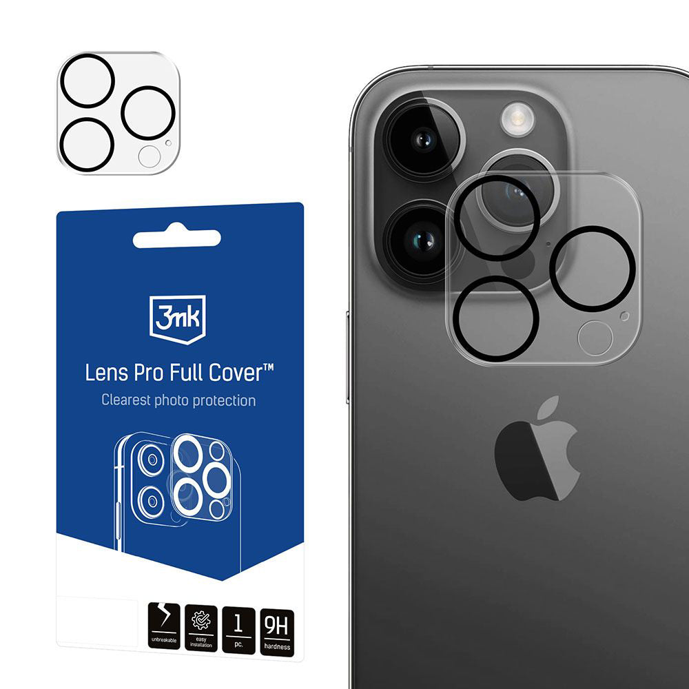 3MK Pro Full Cover Rear Camera Protection Film for Apple iPhone 13 Pro, Tempered Glass, Transparent