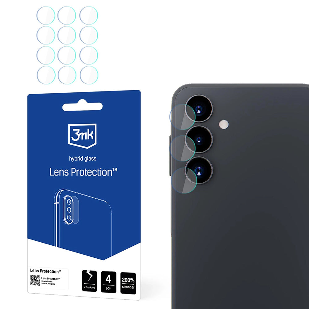 3MK Protection Rear Camera Protective Film for Samsung Galaxy A16 5G A166 / A16 4G A165, Flexible Glass, Set of 4 Pieces, Transparent