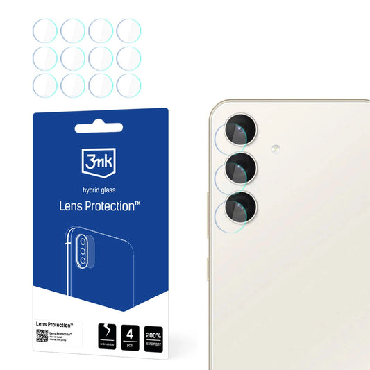 3MK Protection Rear Camera Protective Film for Samsung Galaxy S24 S921, Flexible Glass, Set of 4 Pieces, Transparent