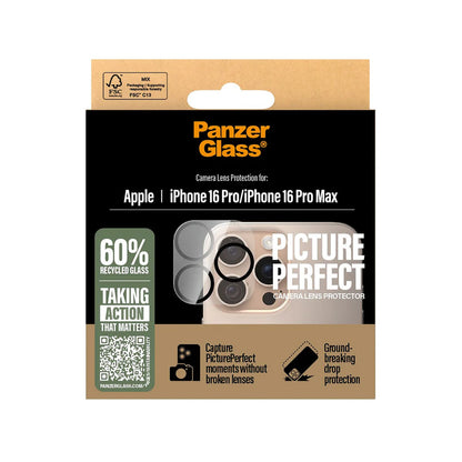 PanzerGlass PicturePerfect Back Camera Protection Film for Apple iPhone 16 Pro Max / 16 Pro, Tempered Glass, Transparent