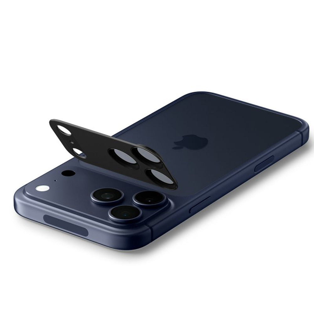 Spigen GlastR EZ FIT Optik Pro XL Rear Camera Protector for Apple iPhone 17 Pro Max, Tempered Glass, Black AGL10649