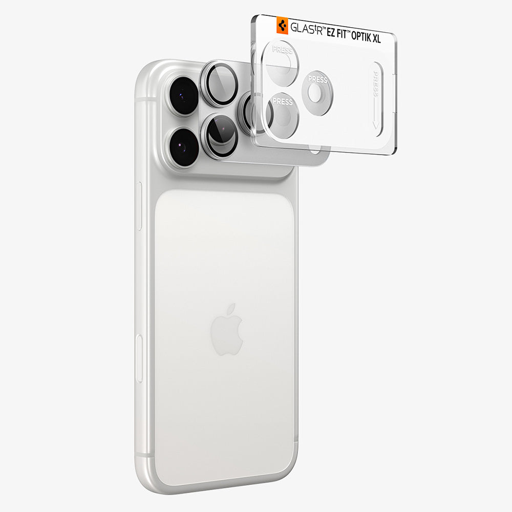 Spigen GlastR EZ FIT Optik Pro XL Rear Camera Protective Film for Apple iPhone 18 Pro, Tempered Glass, Silver AGL12038