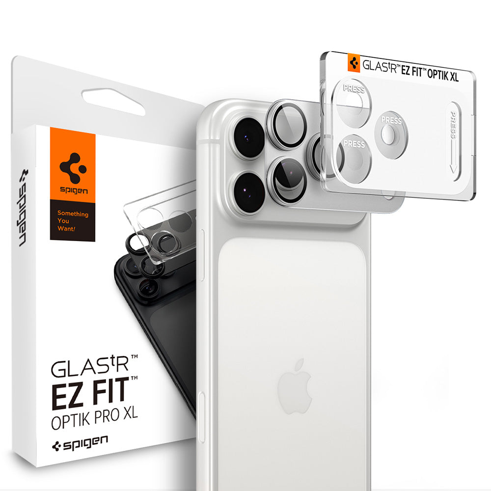 Spigen GlastR EZ FIT Optik Pro XL Rear Camera Protective Film for Apple iPhone 18 Pro, Tempered Glass, Silver AGL12038