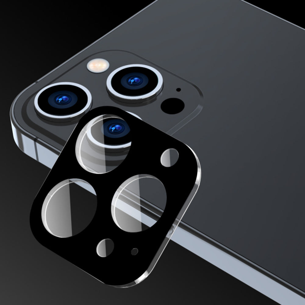 Techsuit Rear Camera Protective Film for Apple iPhone 16 Plus / 16, Tempered Glass, Black