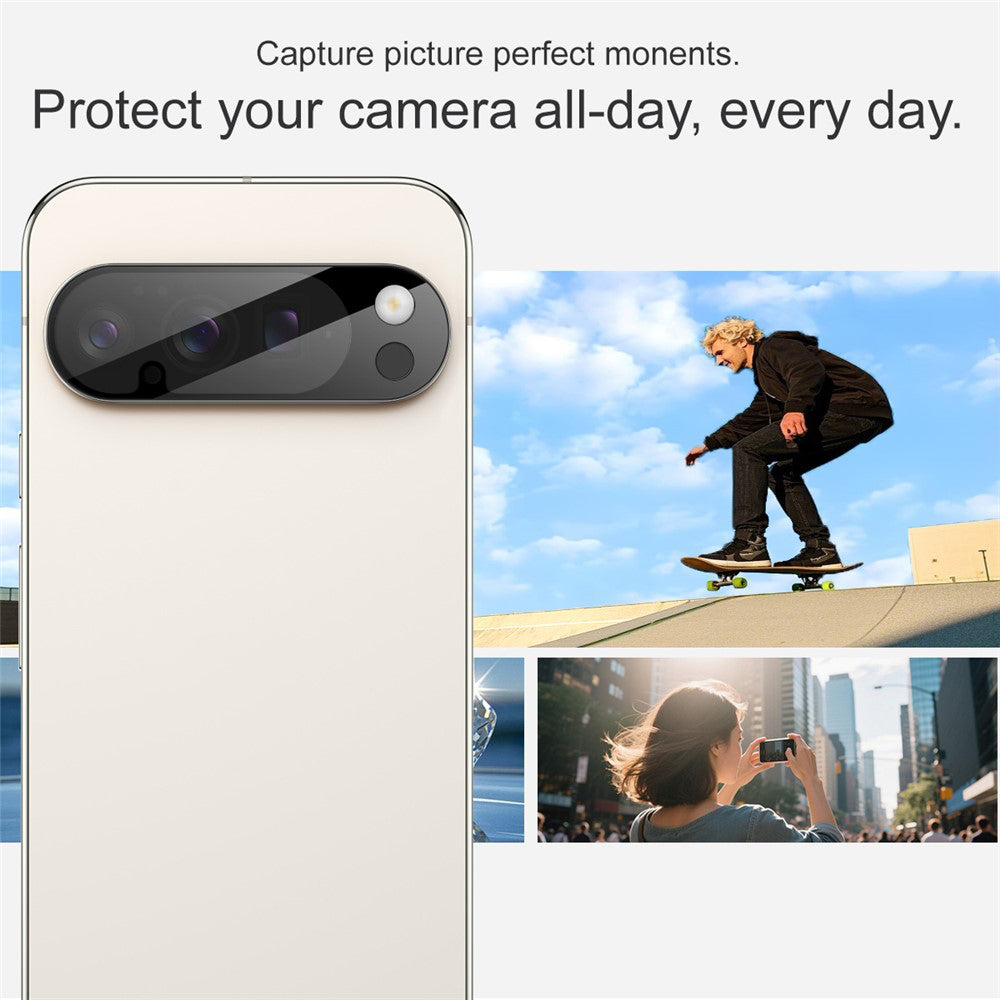 Techsuit Rear Camera Protection Film for Google Pixel 10a, Tempered Glass, Black