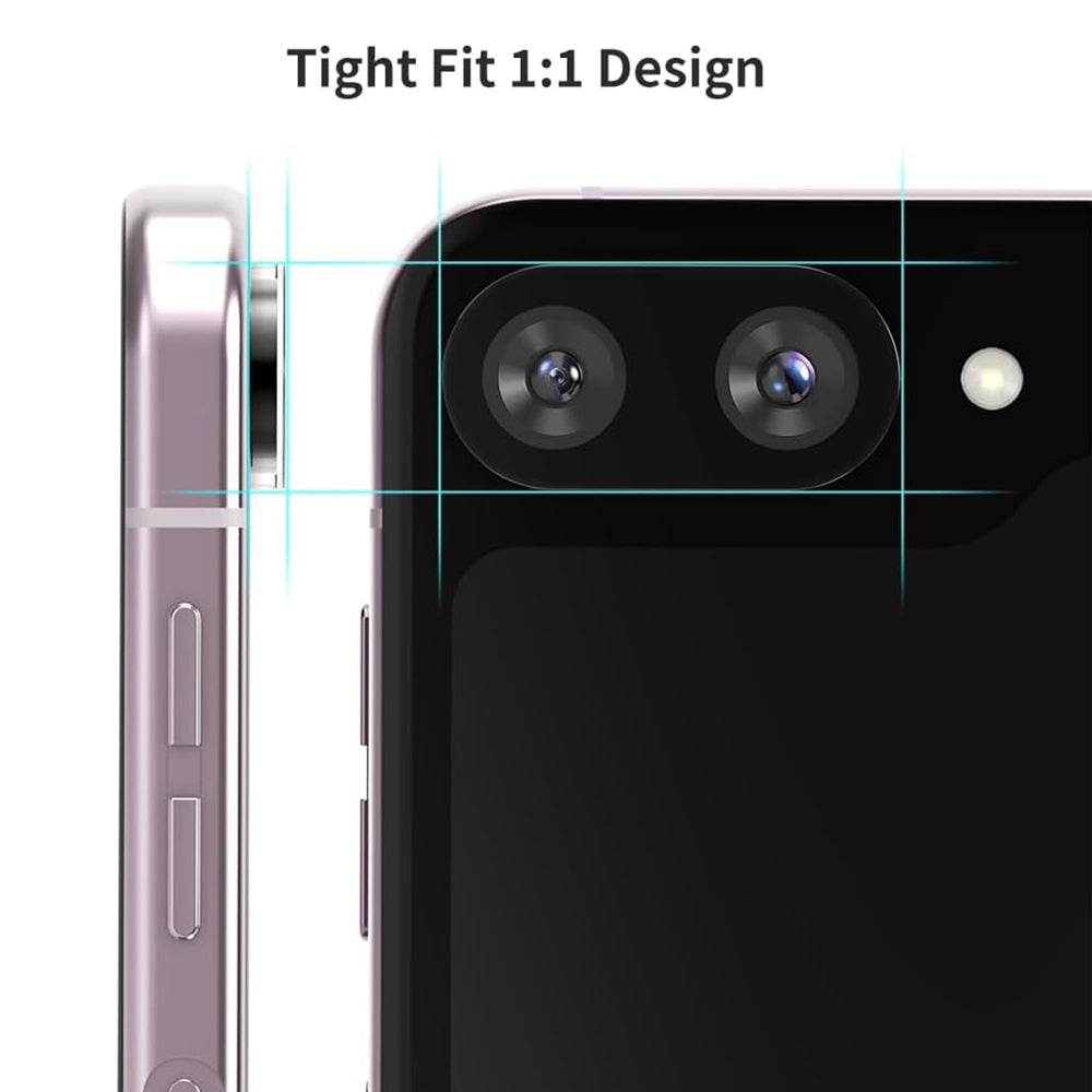 Techsuit Rear Camera Protective Film for Samsung Galaxy Z Flip6 F741, Tempered Glass, Black