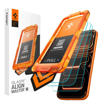 Spigen GlastR Align Master Slim Screen Protector for Apple iPhone 17 Pro, Tempered Glass, Full Glue, Set of 3 pieces AGL10103