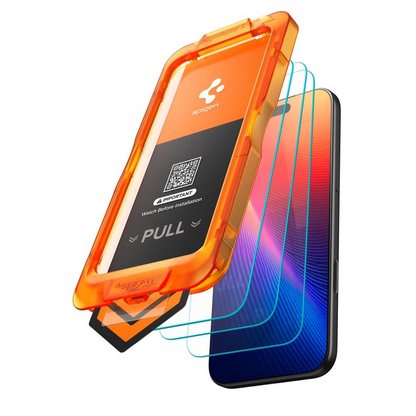 Spigen GlastR Align Master Slim Screen Protector for Apple iPhone 17 Pro Max, Tempered Glass, Full Glue, Set of 3 pieces AGL10099