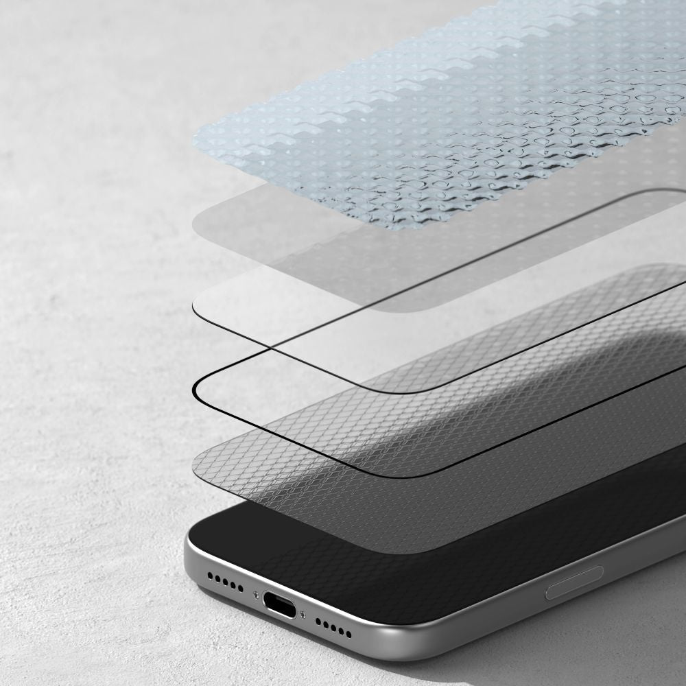 Ringke Easy Slide AR Screen Protector for Apple iPhone 17 Pro, Tempered Glass, Full Glue, 2.5D, Black, Resealed