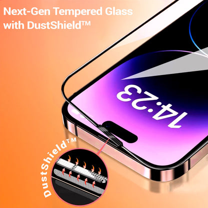 Tel Protect 10X HD Plus Titanium Screen Protector for Apple iPhone 17 / 16 Pro, Tempered Glass, Full Glue, Black