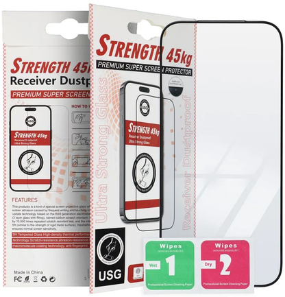 OEM Ultra Strong 45KG Screen Protector for Apple iPhone 11 Pro Max, Tempered Glass, Full Glue, 2.5D, Black