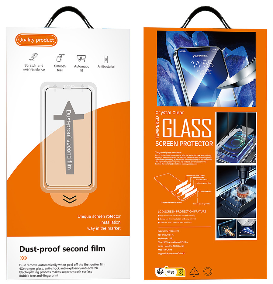 OEM Dust Free Easy Fit Screen Protector for Apple iPhone 12 / 12 Pro, Tempered Glass, Full Glue, Black